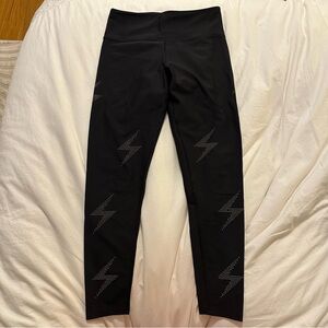 SoulCycle Black Leggings with Silver Accents